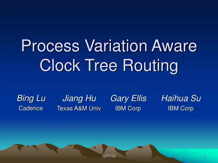 process variation aware clock tree routing
