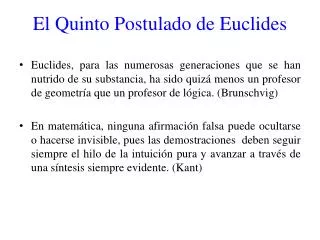 el quinto postulado de euclides
