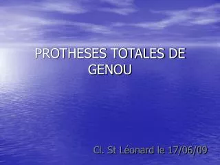 protheses totales de genou