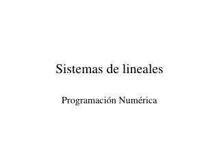 sistemas de lineales