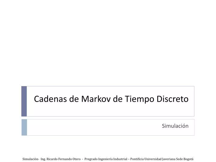 cadenas de markov de tiempo discreto