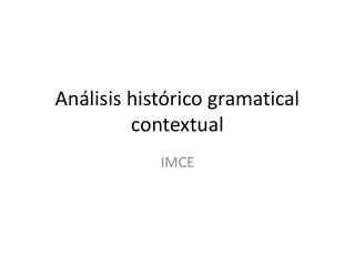 an lisis hist rico gramatical contextual