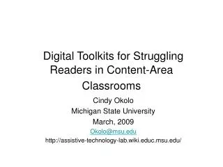 Digital Toolkits for Struggling Readers in Content-Area Classrooms
