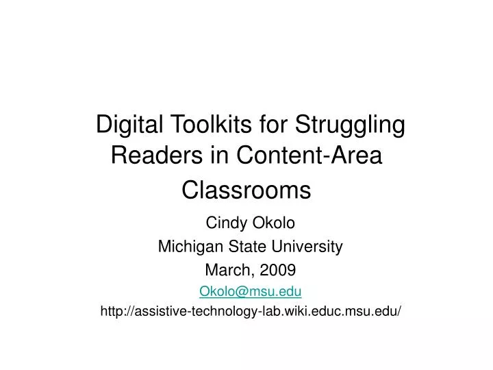 digital toolkits for struggling readers in content area classrooms