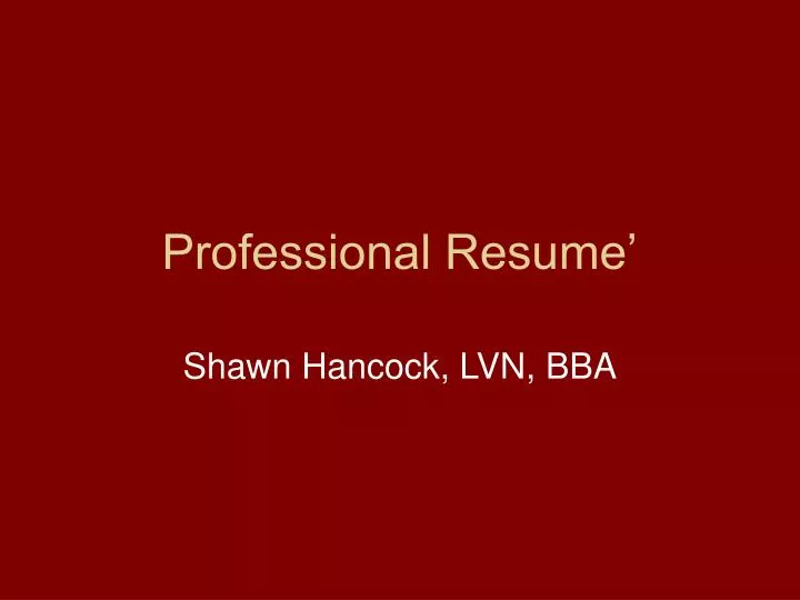 professional resume