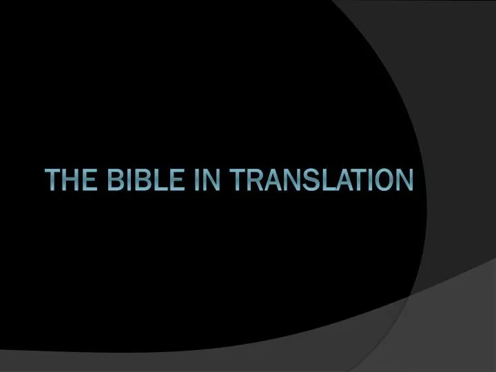the bible in translation