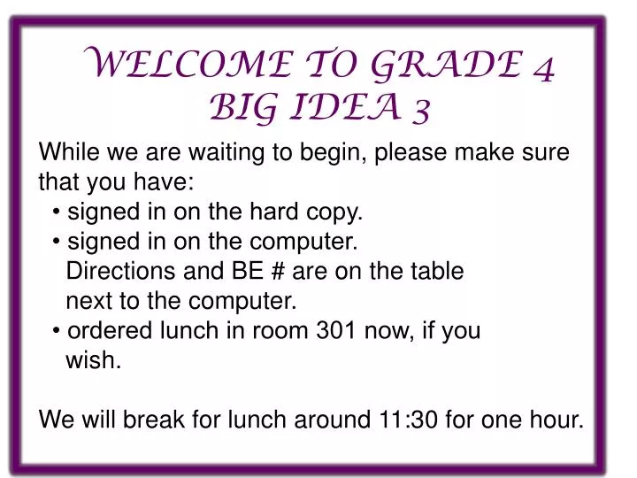 welcome to grade 4 big idea 3