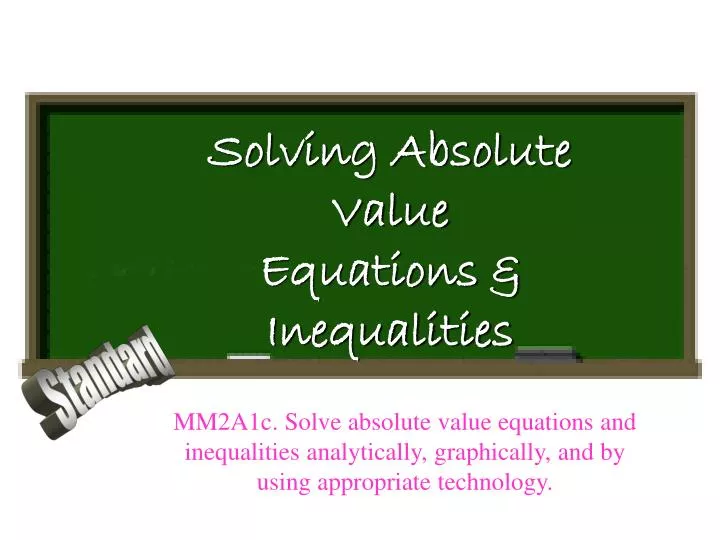 solving absolute value equations inequalities