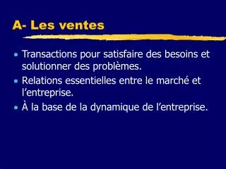 a les ventes