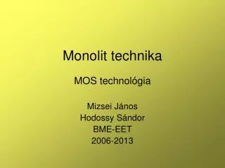 monolit technika
