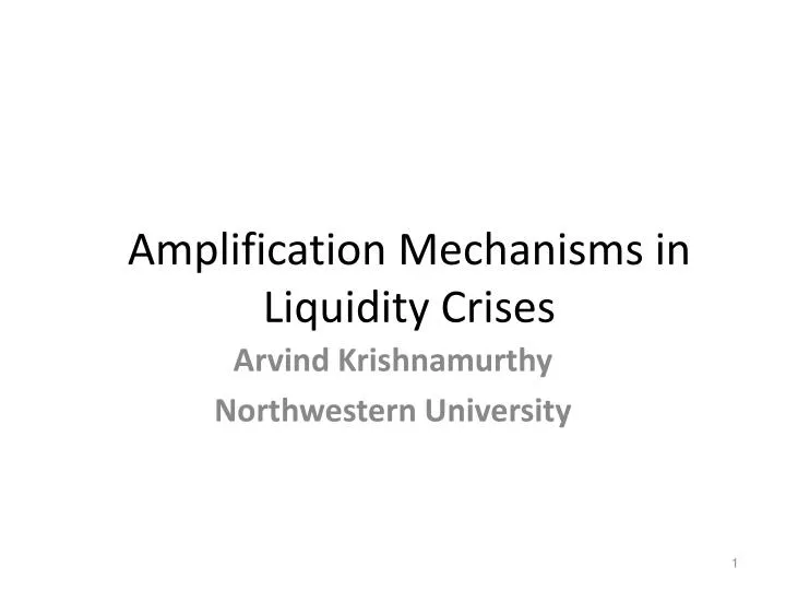 amplification mechanisms in liquidity crises