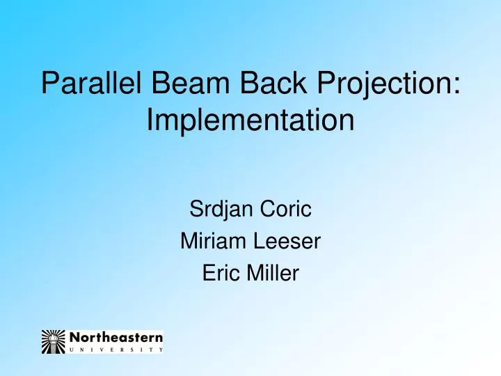parallel beam back projection implementation
