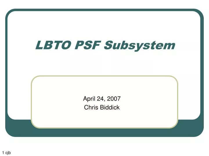 lbto psf subsystem