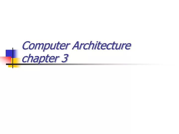 computer architecture chapter 3