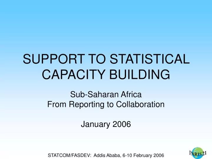 support to statistical capacity building