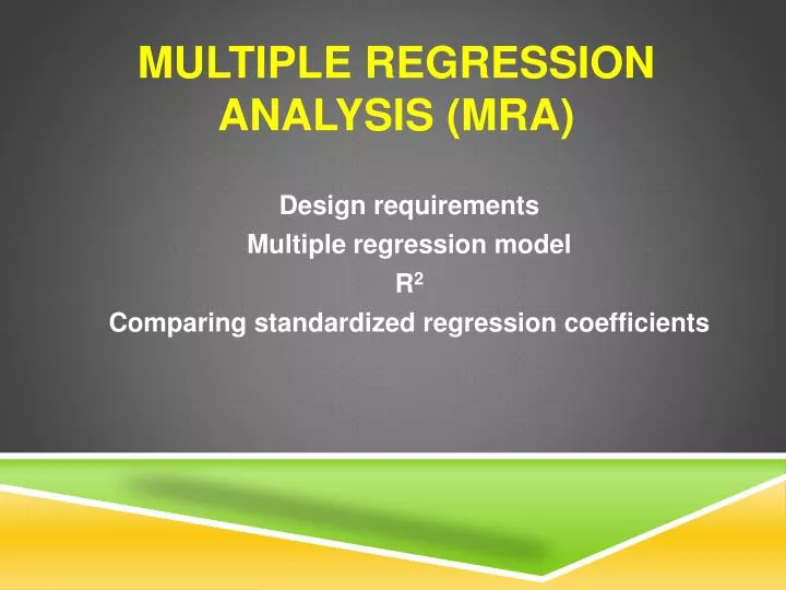 multiple regression analysis mra