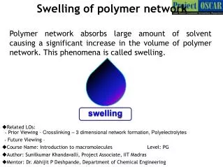 Swelling of polymer network
