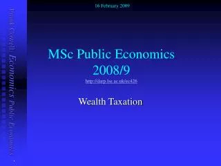 MSc Public Economics 2008/9 darp.lse.ac.uk/ec426