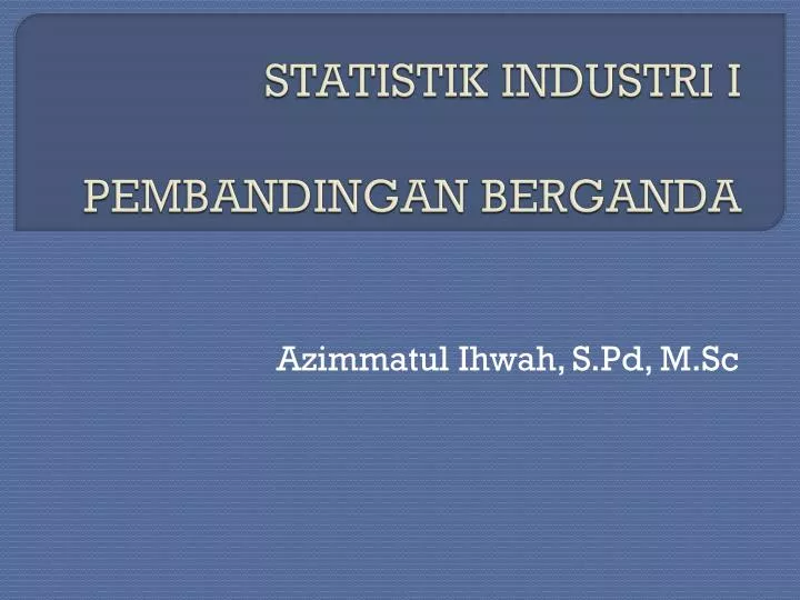 statistik industri i pembandingan berganda