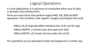 Logical Operations