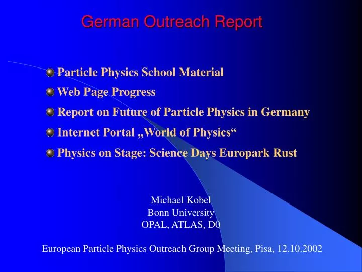 german outreach report