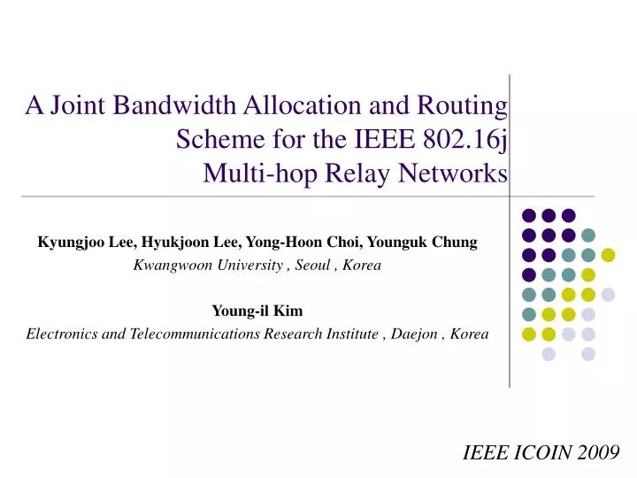 a joint bandwidth allocation and routing scheme for the ieee 802 16j multi hop relay networks