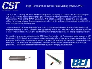 High Temperature Down Hole Drilling (MWD/LWD)