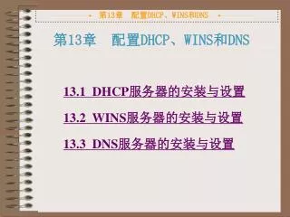 13 dhcp wins dns
