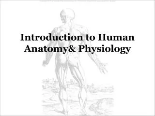 Introduction to Human Anatomy&amp; Physiology