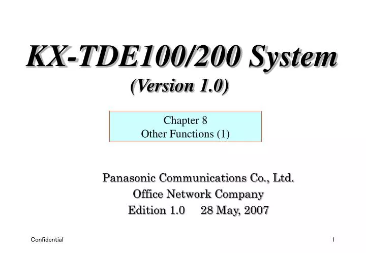 panasonic communications co ltd office network company edition 1 0 28 may 2007