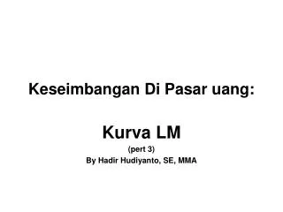 keseimbangan di pasar uang