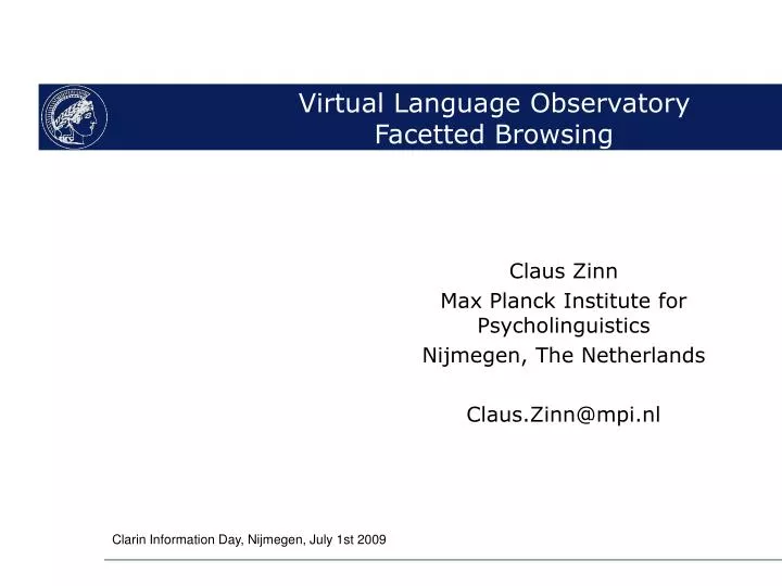 virtual language observatory facetted browsing