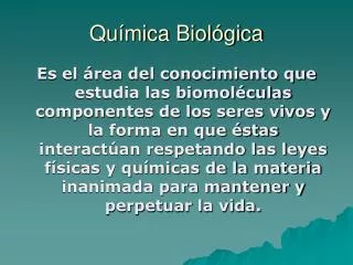 qu mica biol gica