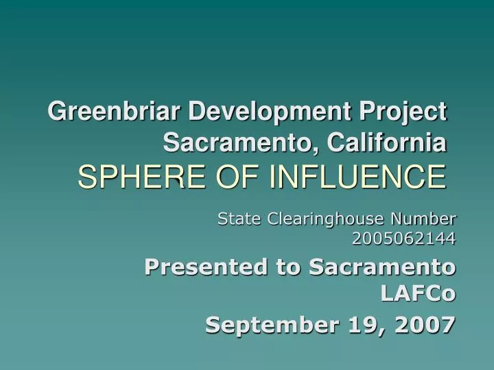 greenbriar development project sacramento california sphere of influence