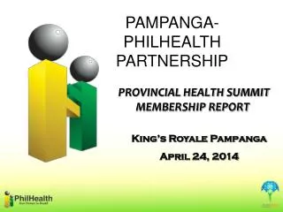 PROVINCIAL HEALTH SUMMIT MEMBERSHIP REPORT