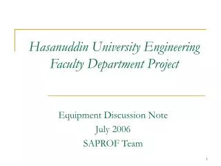 Hasanuddin University Engineering Faculty Department Project