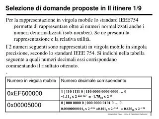 selezione di domande proposte in ii itinere 1 9