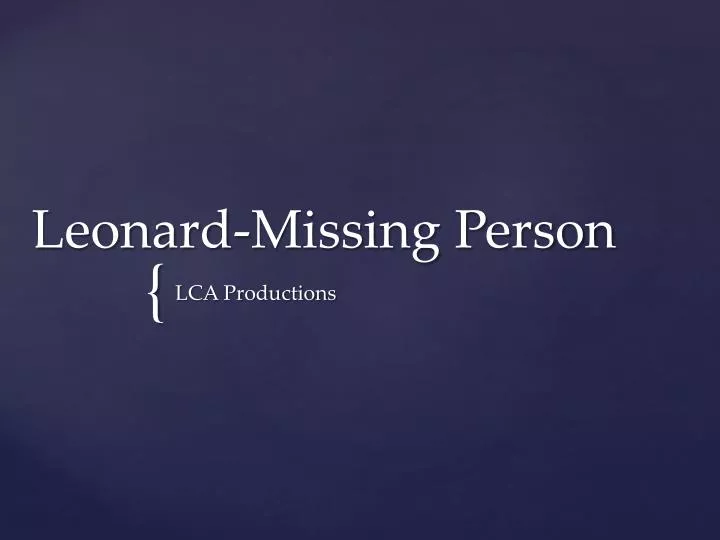 leonard missing person
