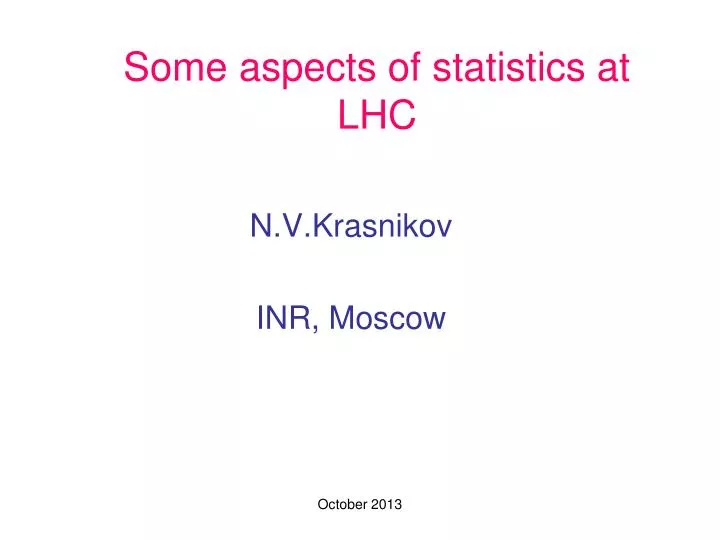some aspects of statistics at lhc