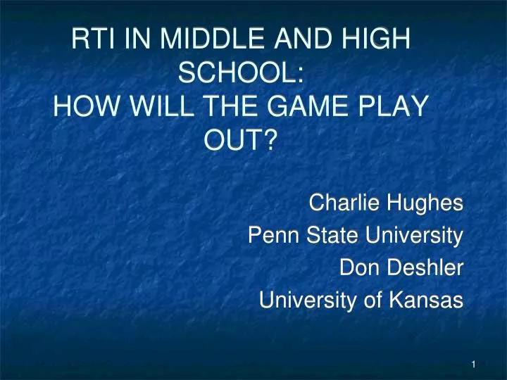 rti in middle and high school how will the game play out