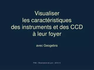 visualiser les caract ristiques des instruments et des ccd leur foyer