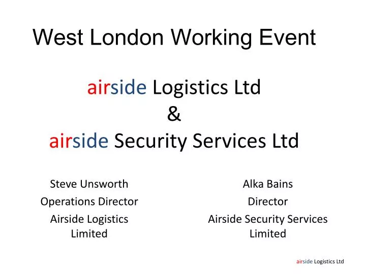 west london working event