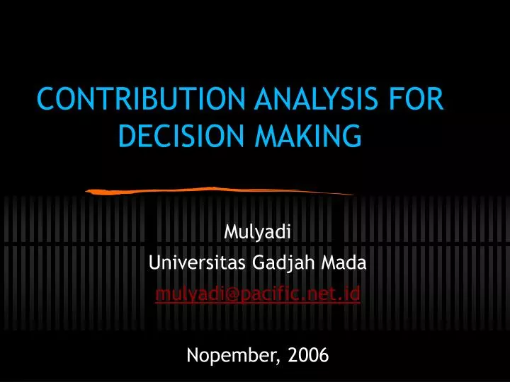 contribution analysis for decision making