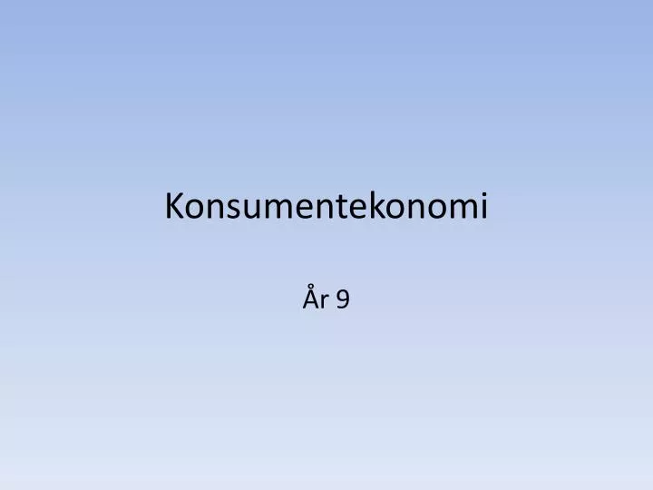 konsumentekonomi