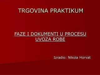 trgovina praktikum