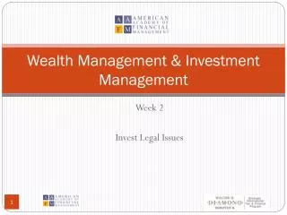 Wealth Management &amp; Investment Management