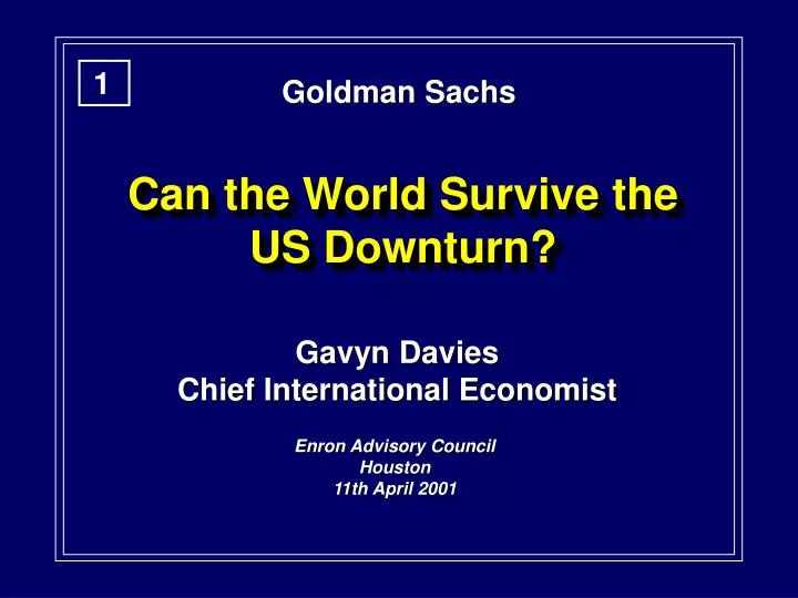 can the world survive the us downturn