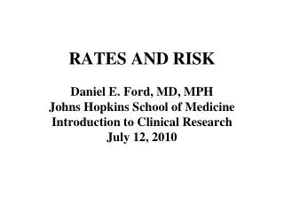 RATES AND RISK