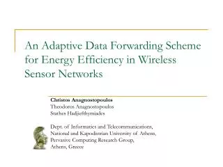 An Adaptive Data Forwarding Scheme for Energy Efficiency in Wireless Sensor Networks