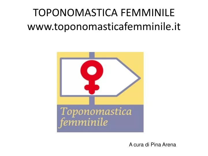 toponomastica femminile www toponomasticafemminile it